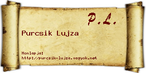 Purcsik Lujza névjegykártya